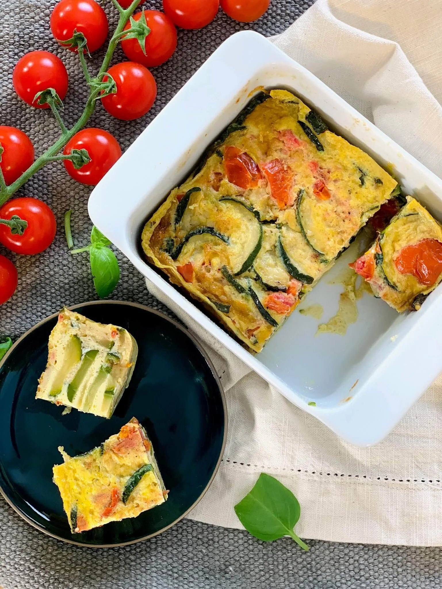 Frittata de courgettes et tomates confites