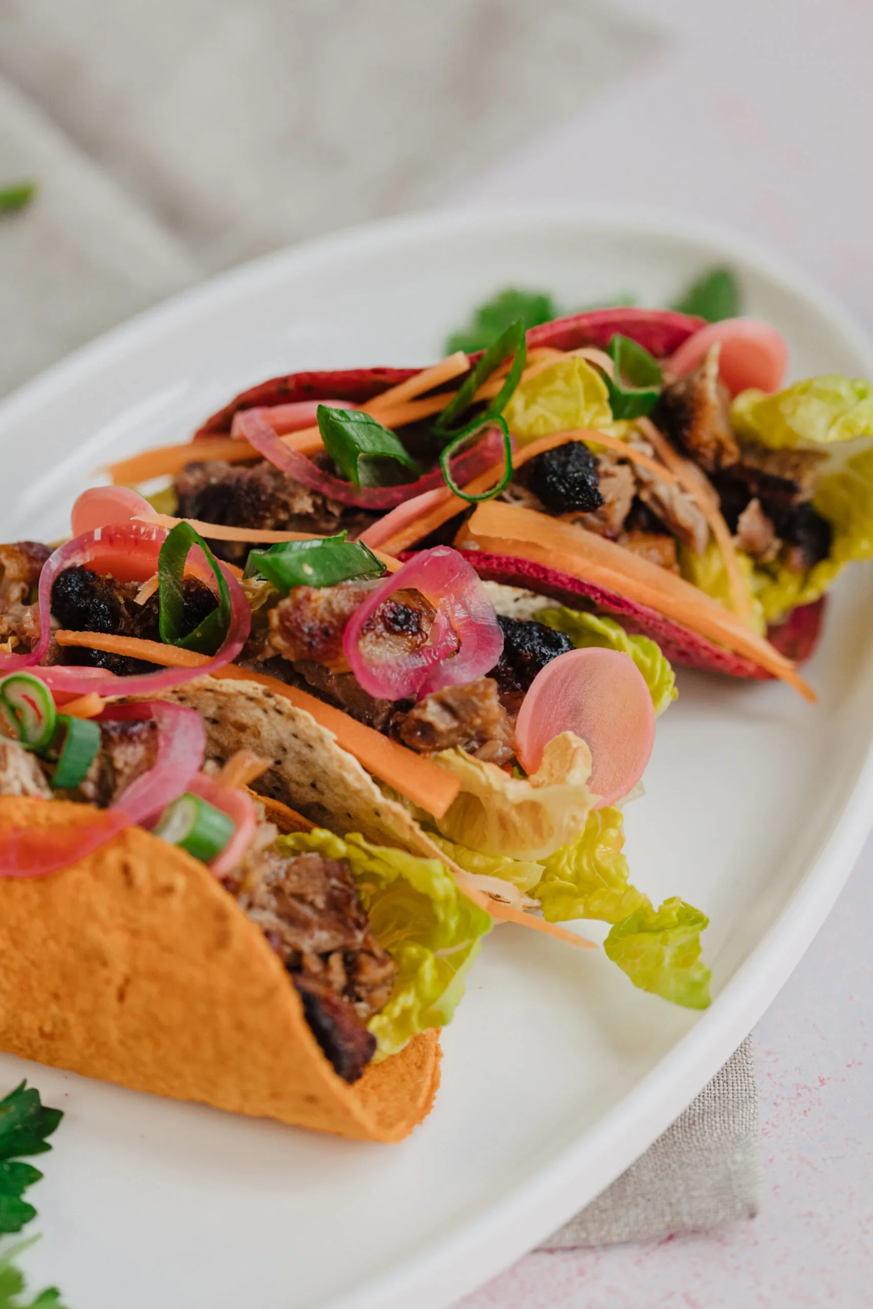 Tacos de joue de porc sauce barbecue
