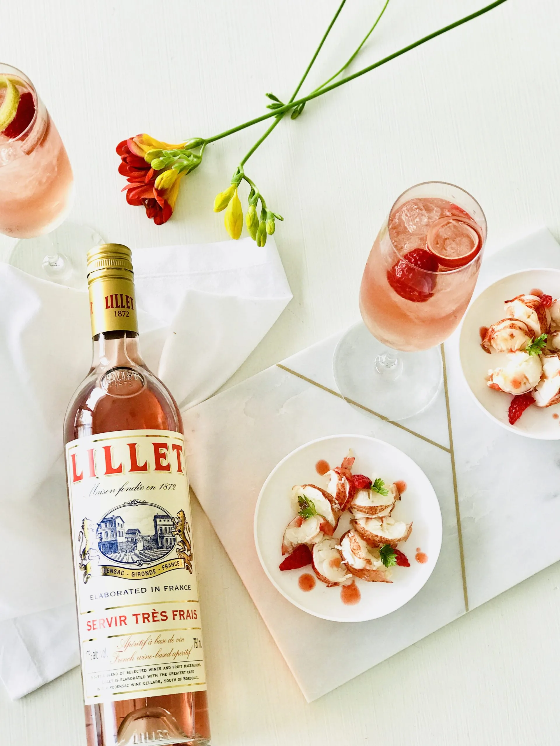 Baby homard – vinaigrette framboise – Cerfeuil