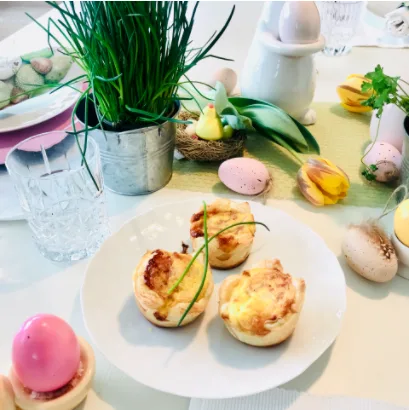 Mini quiche de Pâques façon asperges à la flamande