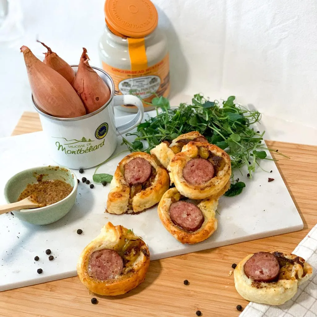 Feuilletés apéro à la saucisse Montbéliarde