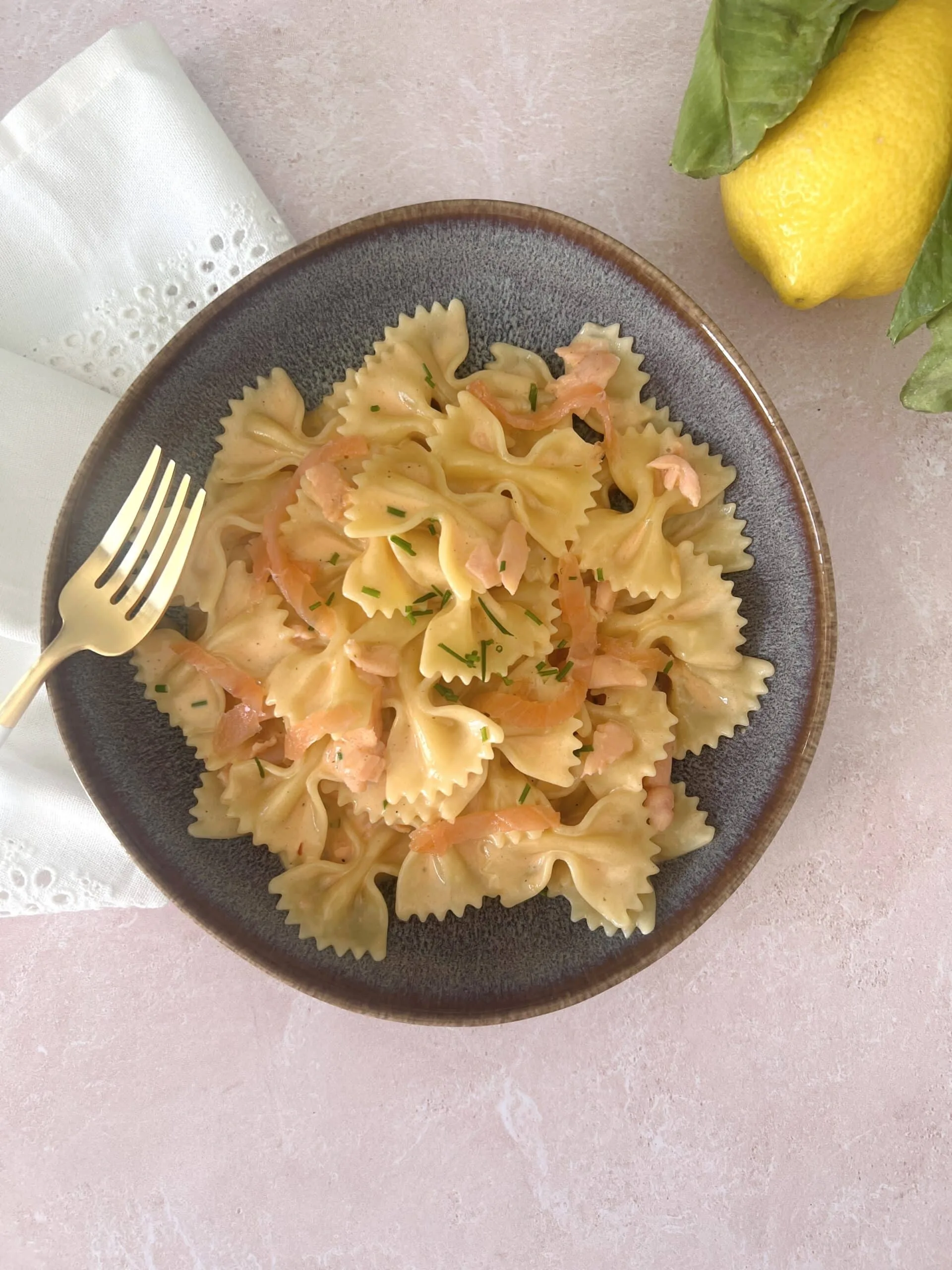 Farfalle de saumon fumé et citron