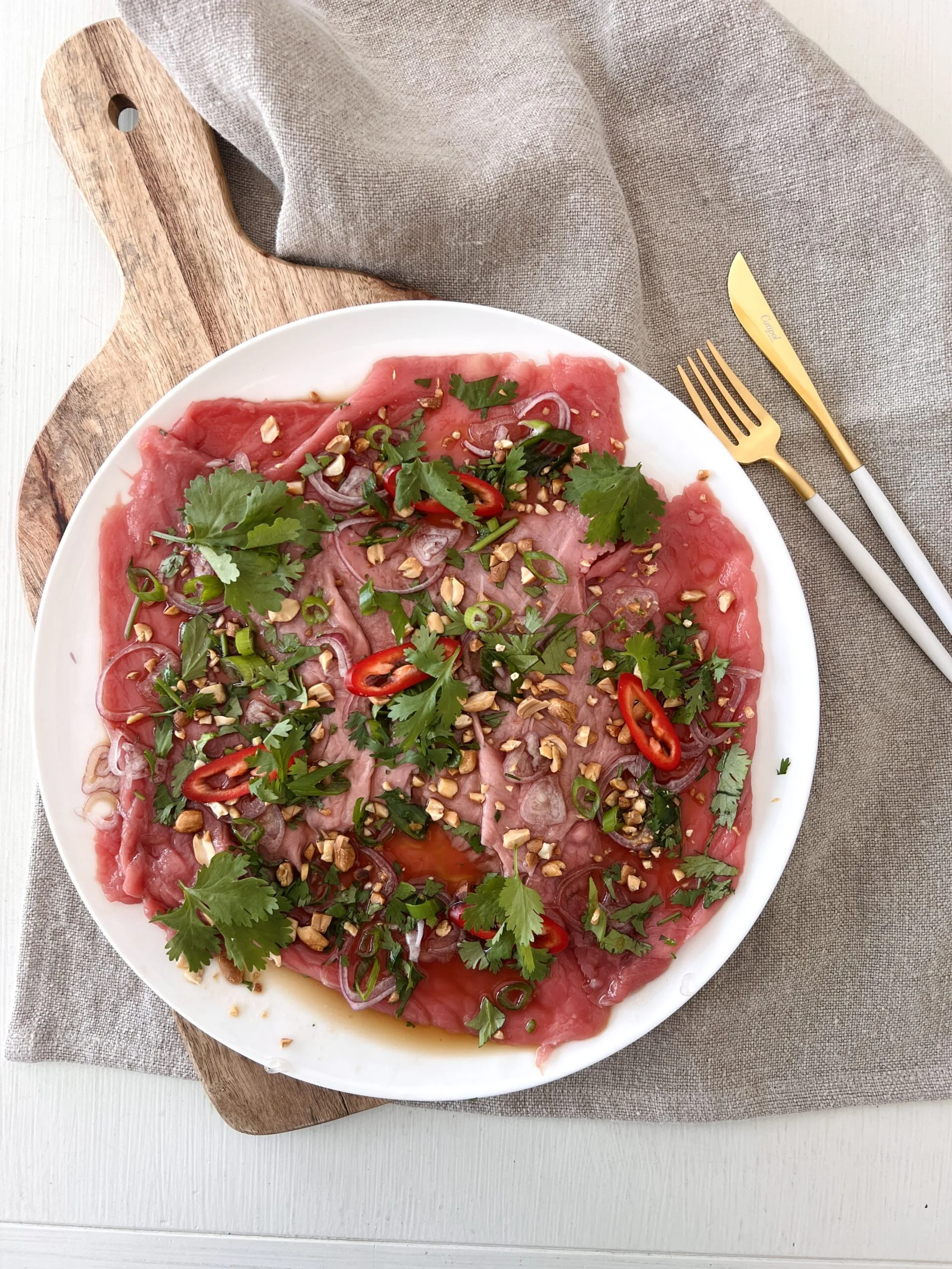 Carpaccio de boeuf thaï