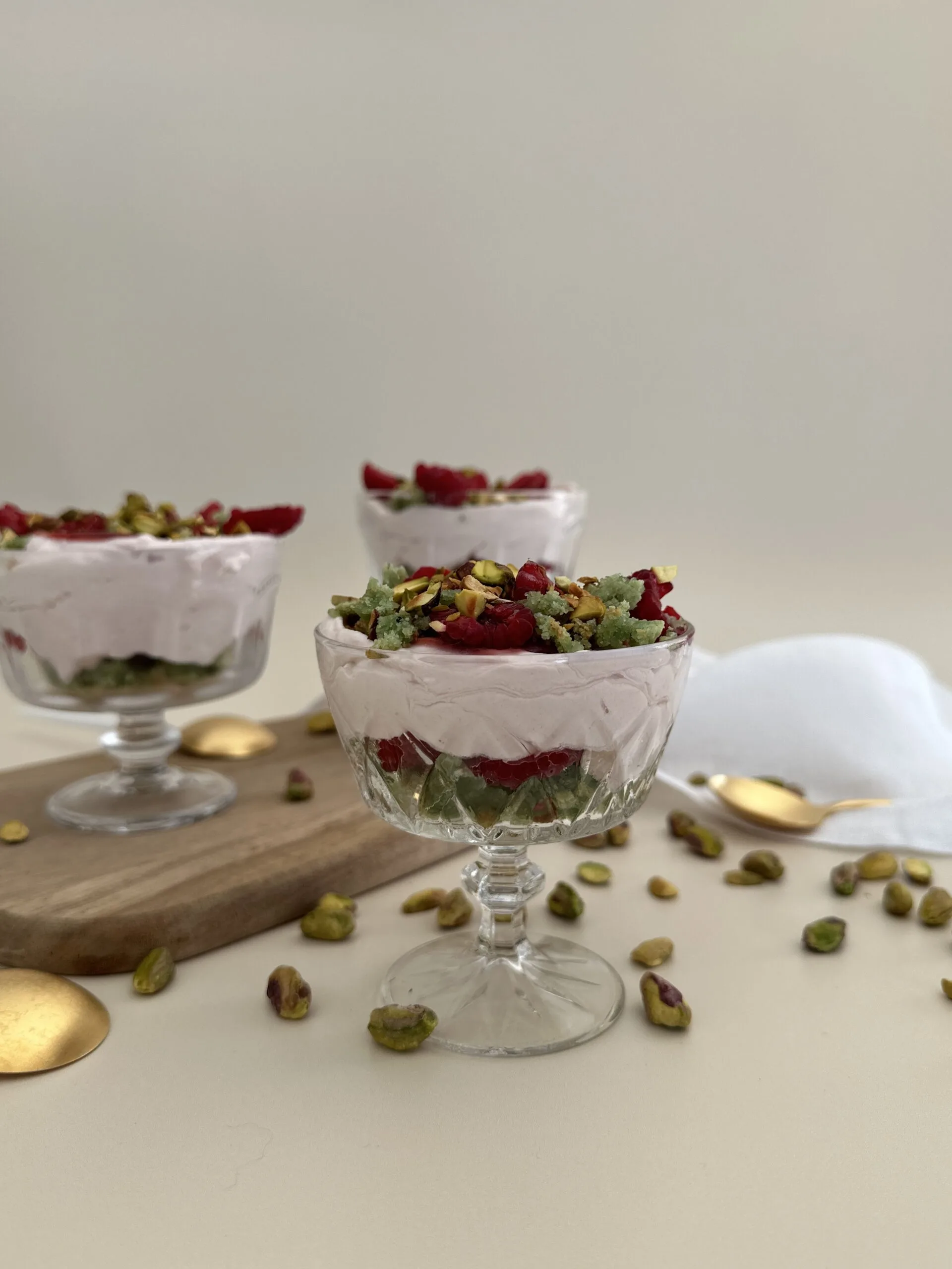 Chantilly de framboises et pistaches