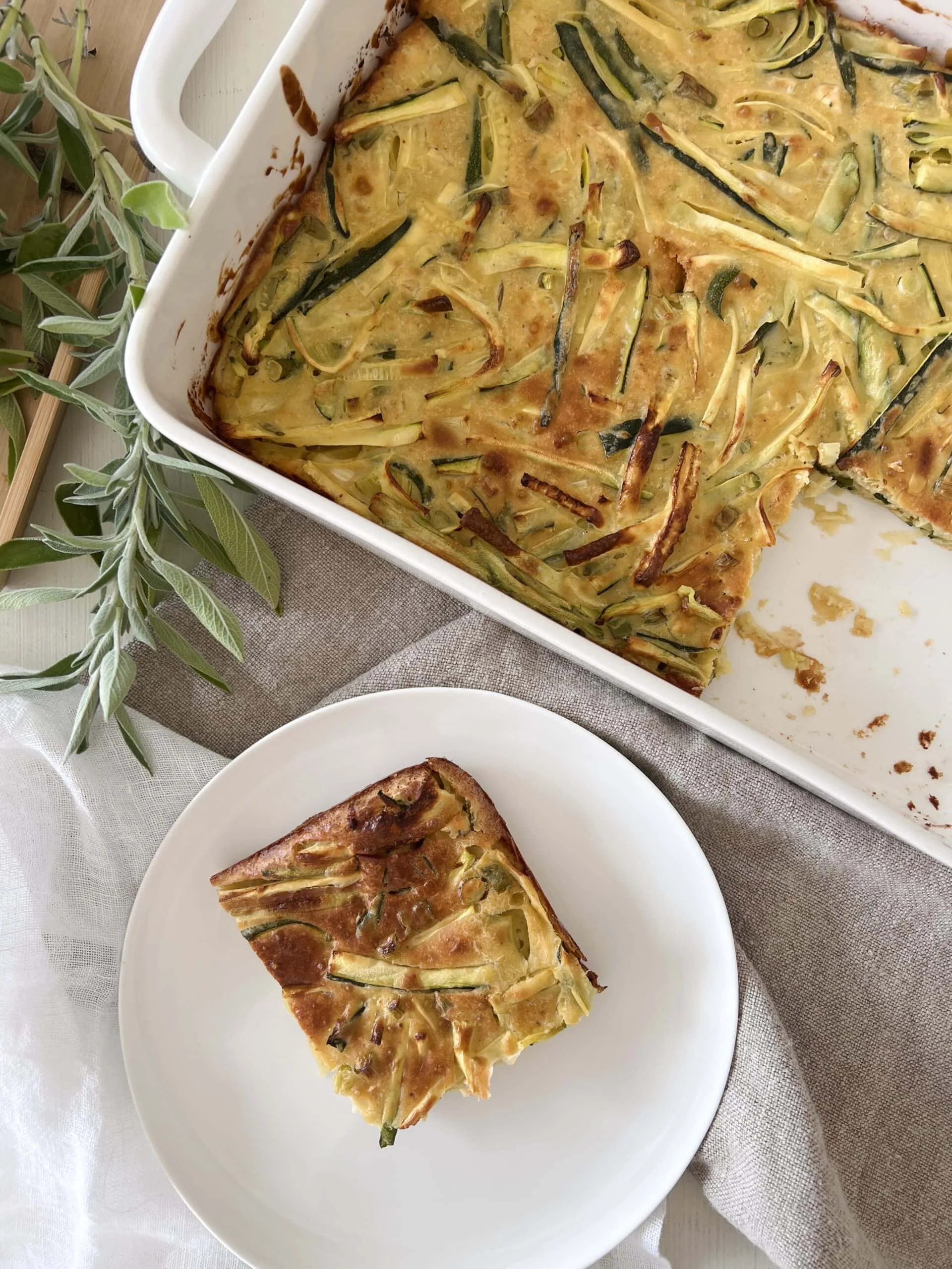 Scarpaccia aux courgettes et au parmesan