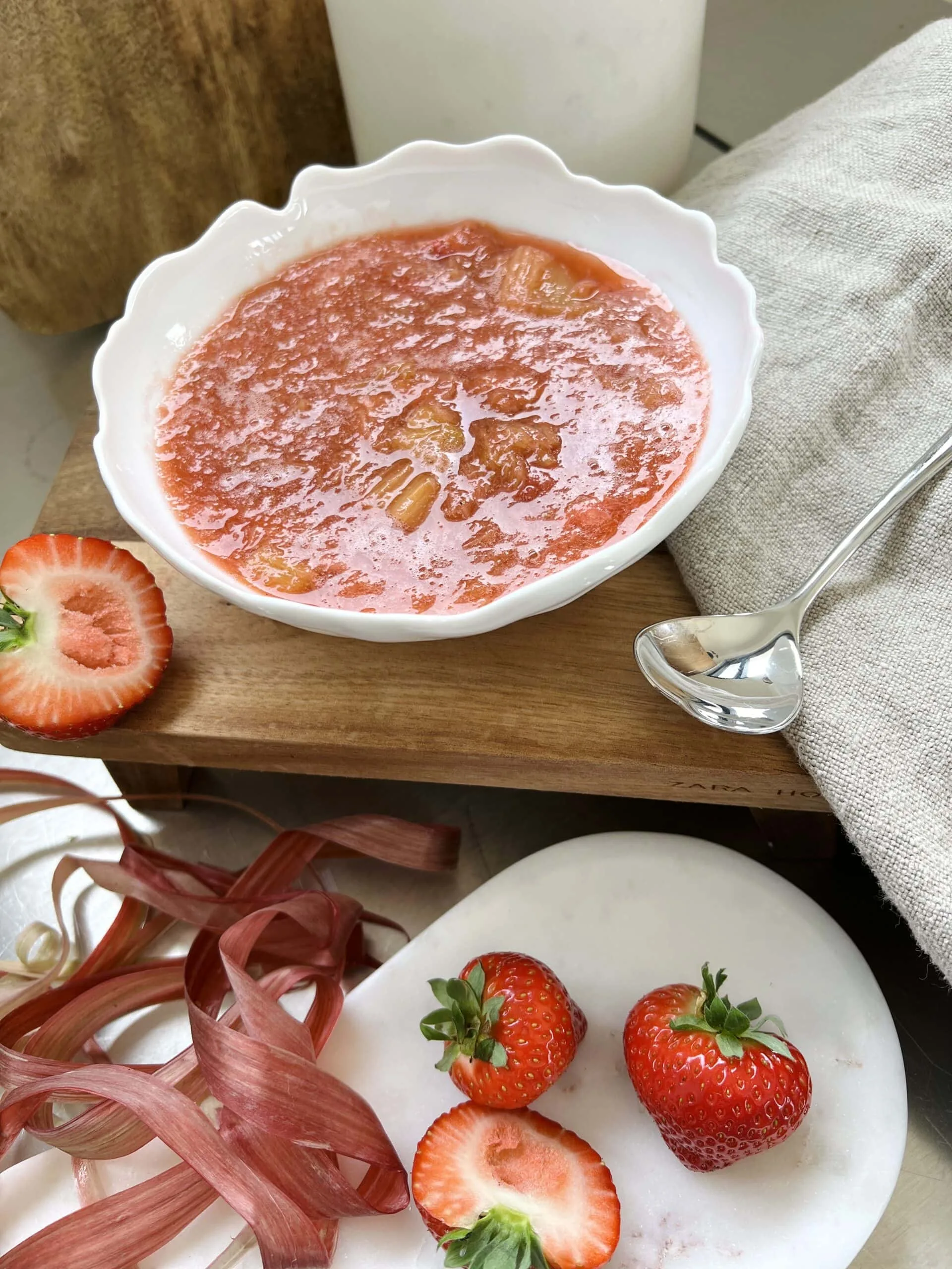 Compote fraises et rhubarbe