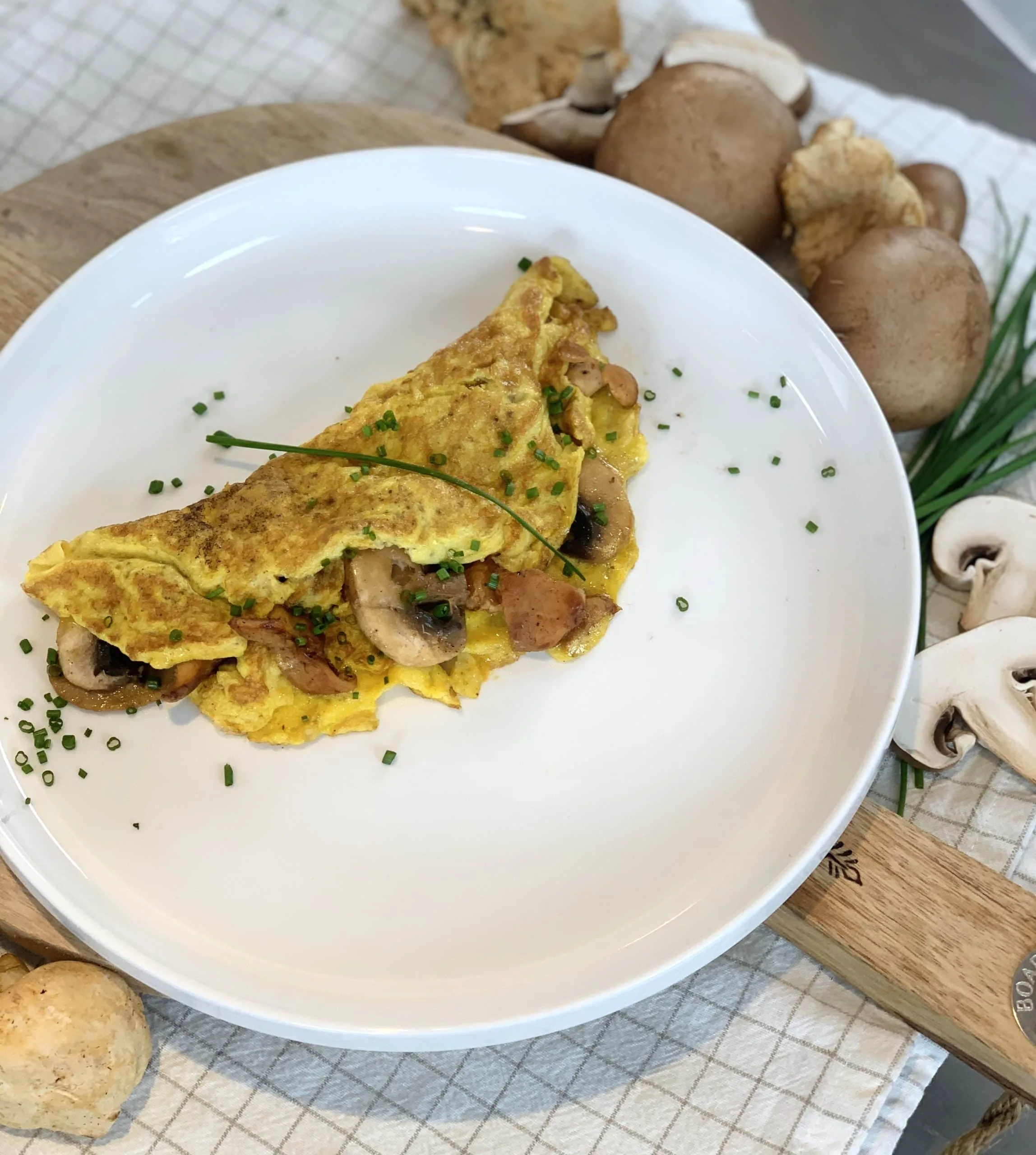Omelette aux champignons des bois