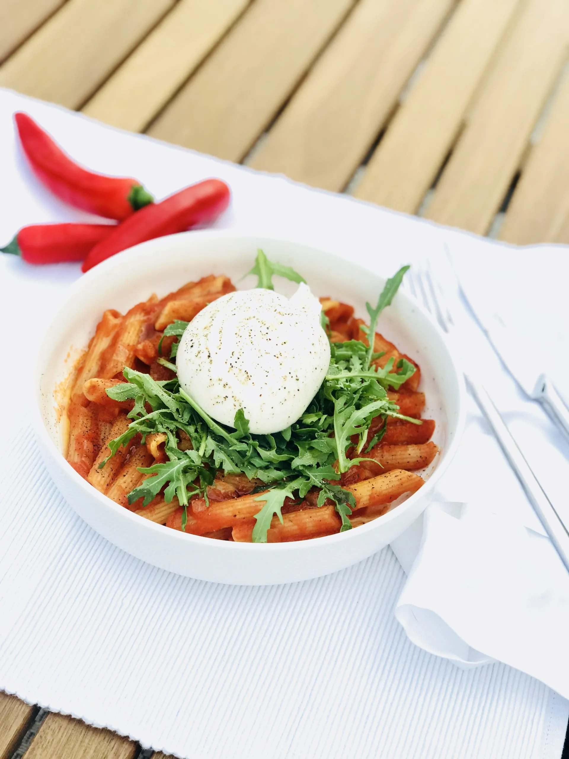 Penne Arrabbiata et burrata
