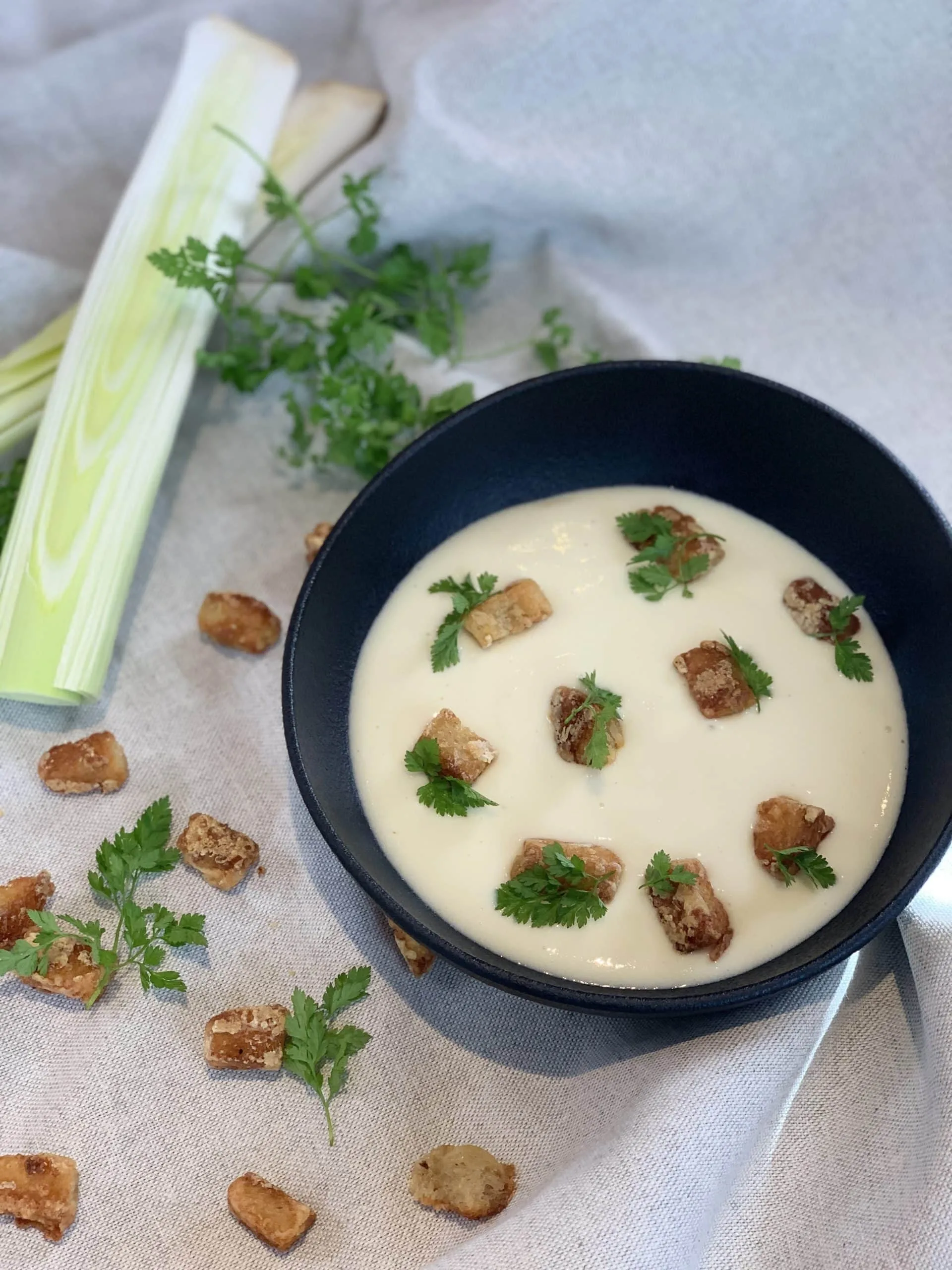 Potage Parmentier – Croûtons à la Meule du plateau