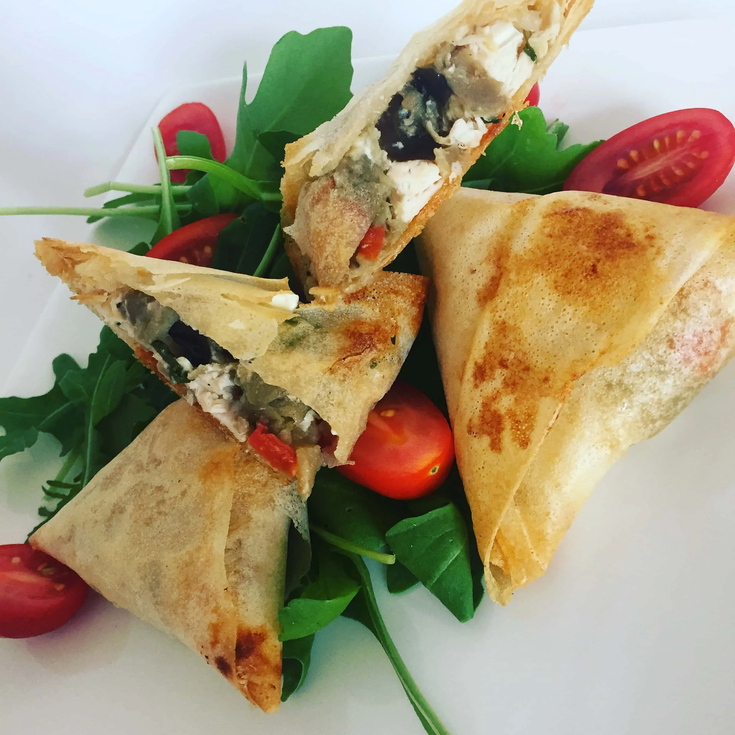 Samosas caviar d’aubergine et volaille