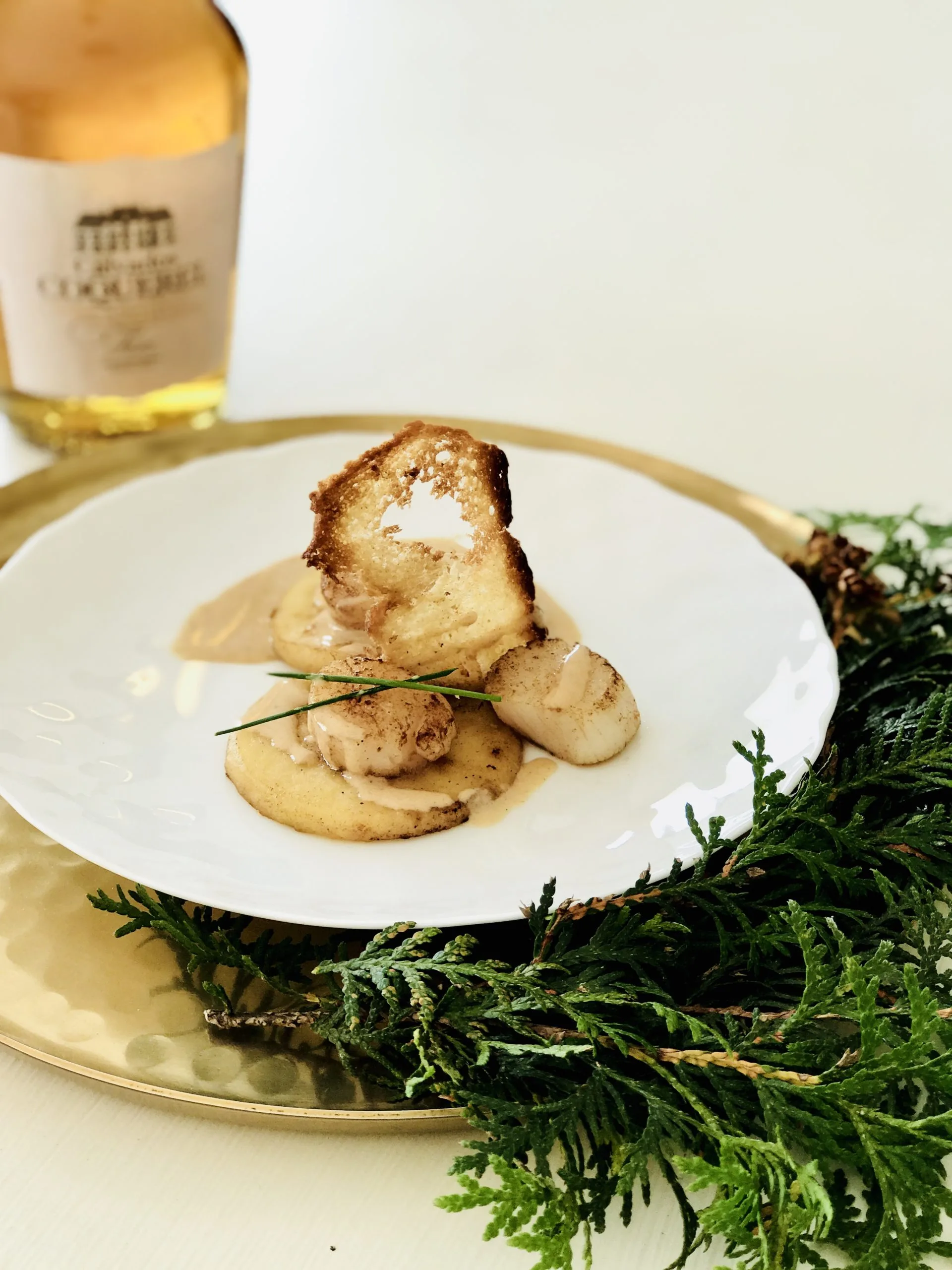 St Jacques flambées au Calvados