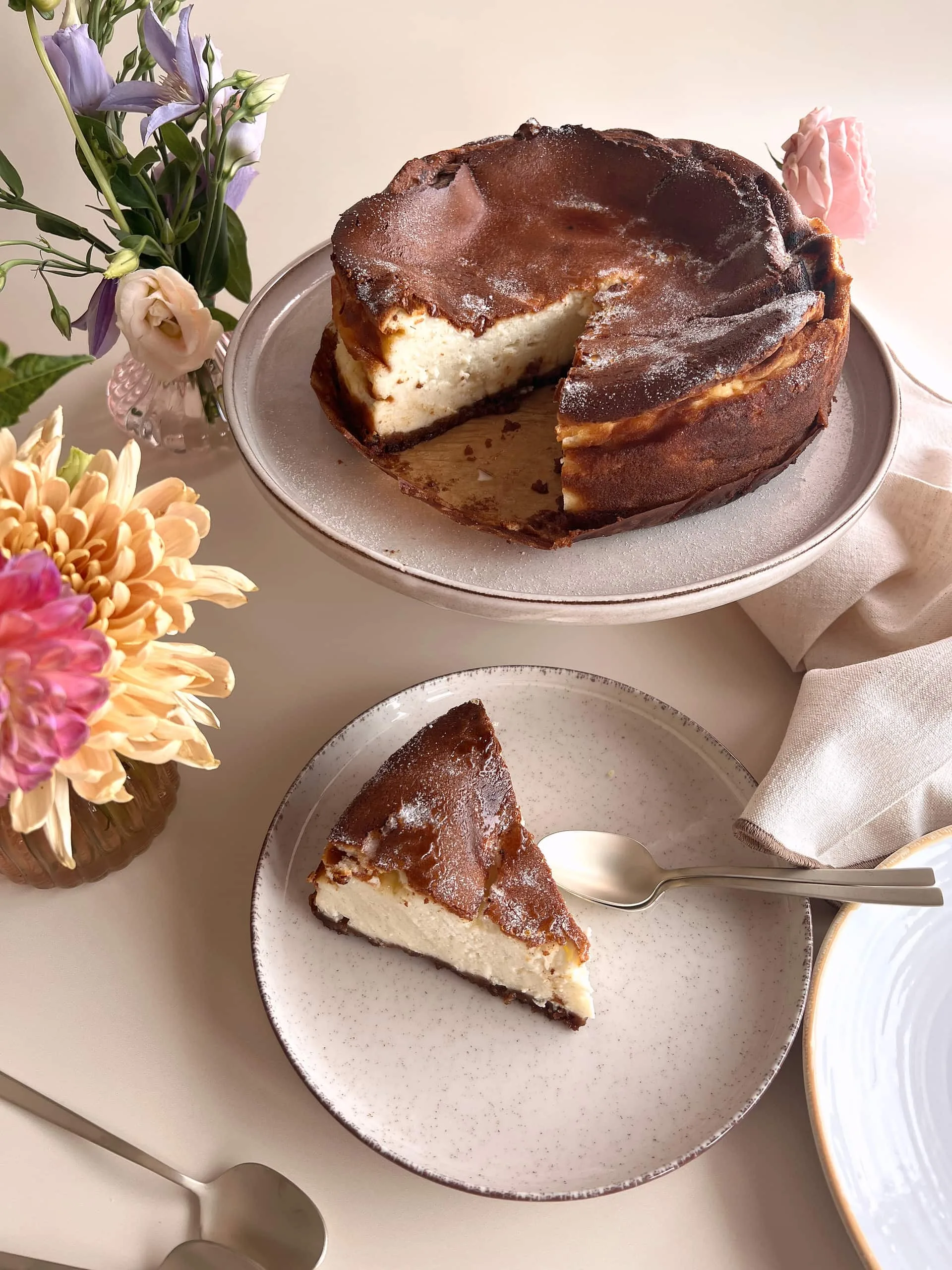 Cheesecake basque au spéculoos