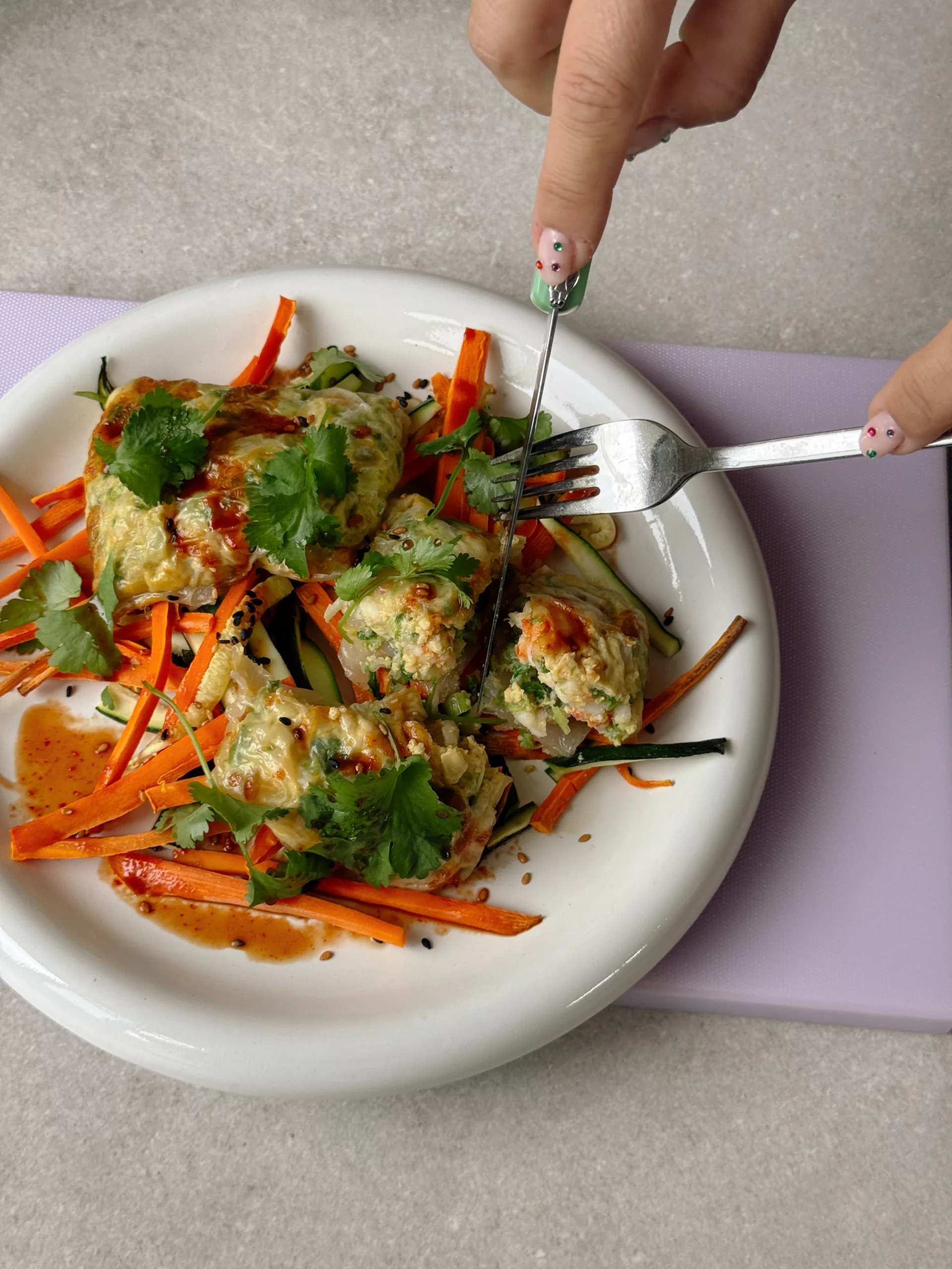 Petits coussins aux crevettes
