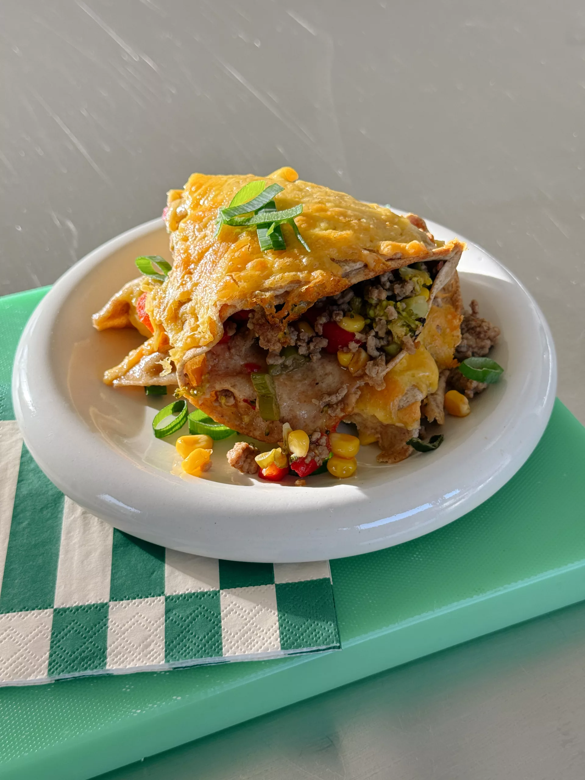 Tortillas tex-mex gratinées au cheddar