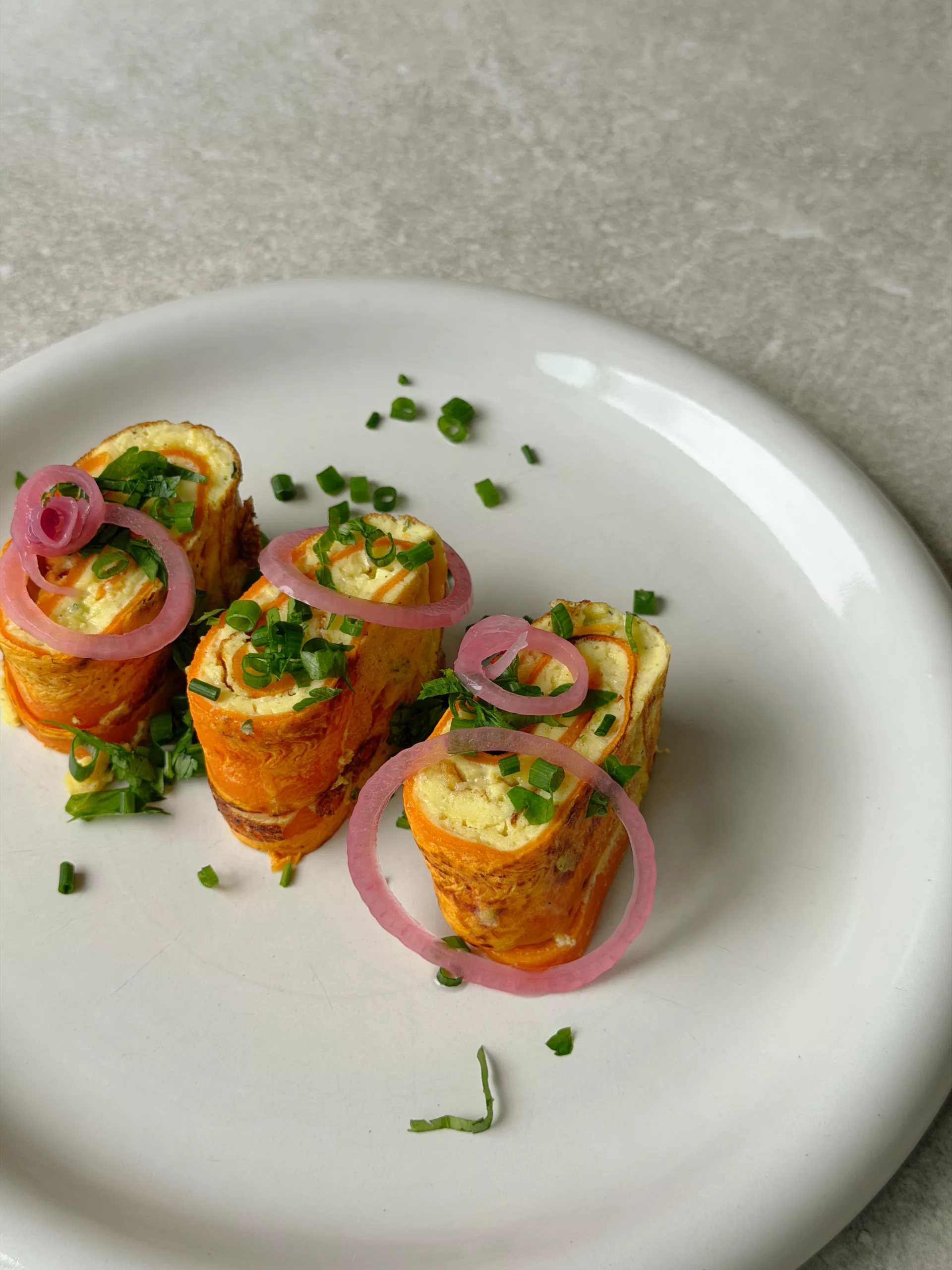 Omelette patate douce / fromage