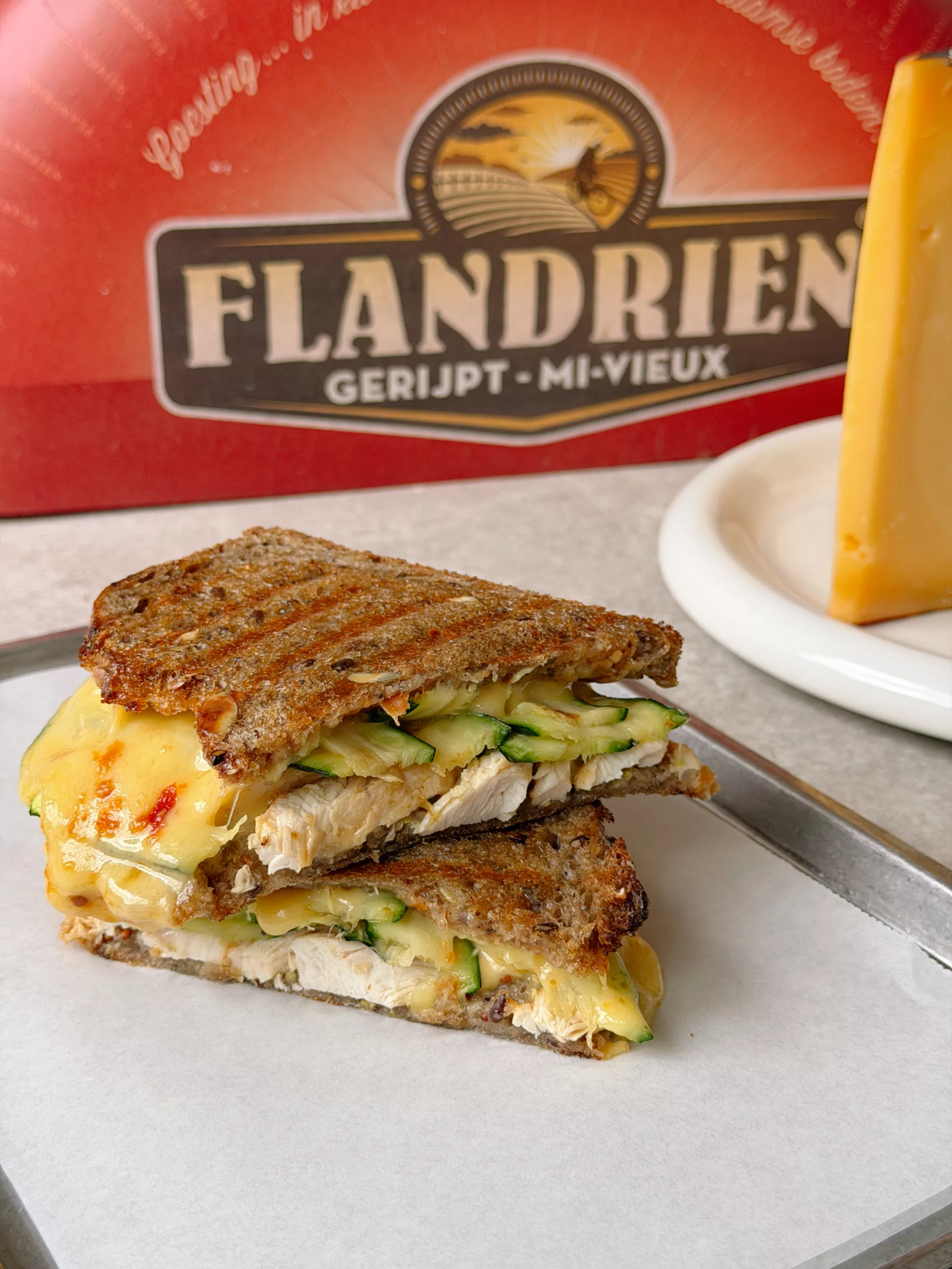 Croque poulet / flandrien / courgettes