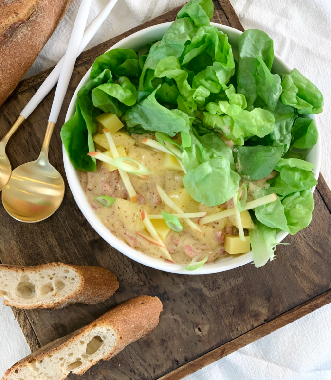 Frisée lardons pommes